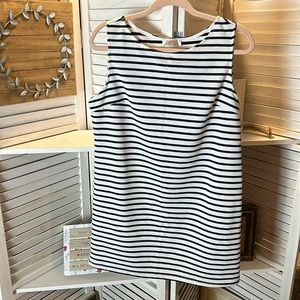 Renee C Striped Mini Dress Navy and White